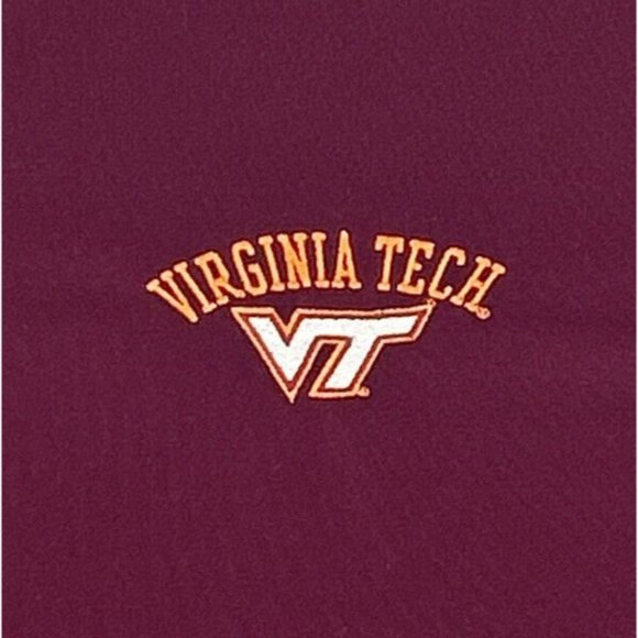 Under Armour Shirt Mens Virginia Tech Hokies L Maroon Short Sleeve Polo HeatGear - Picture 2 of 9